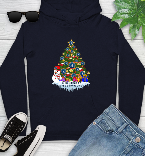 Minnesota Timberwolves Merry Christmas NBA Basketball Sports Youth Hoodie 4