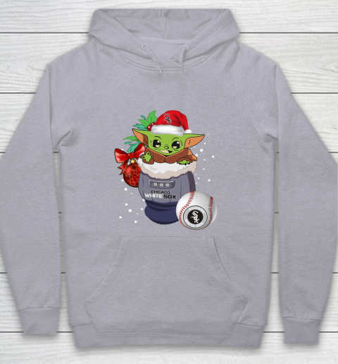 Chicago White Sox Christmas Baby Yoda Star Wars Funny Happy MLB Youth Hoodie 5
