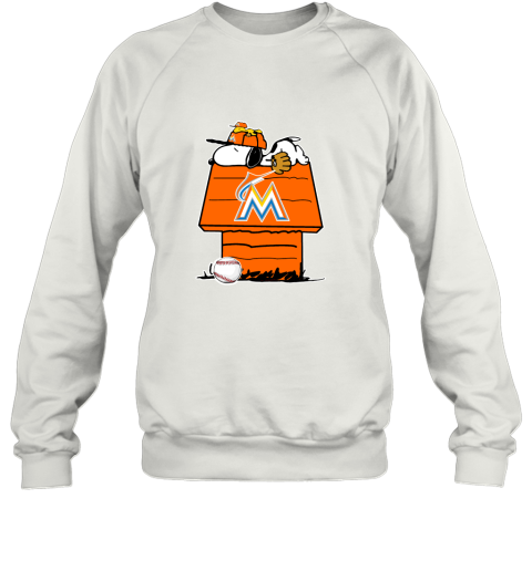 Miami Marlins Snoopy And Woodstock Resting Together MLB Sweatshirt