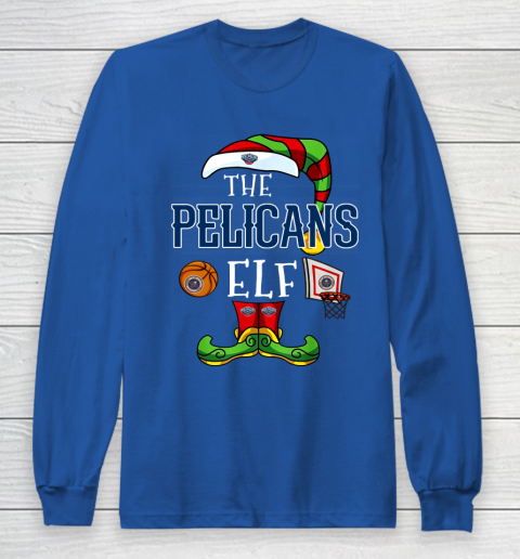 New Orleans Pelicans Christmas ELF Funny NBA Long Sleeve T-Shirt - Image 7