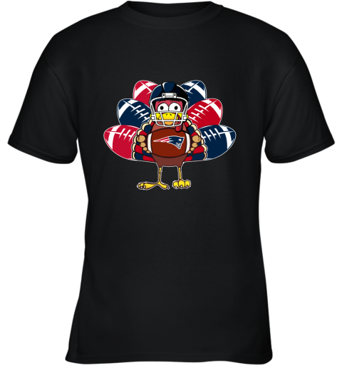 New England Patriots Turkey Football Thanksgiving Youth T-Shirt