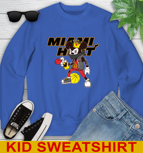Miami Heat NBA Basketball Mickey Peace Sign Sports Youth Sweatshirt 7