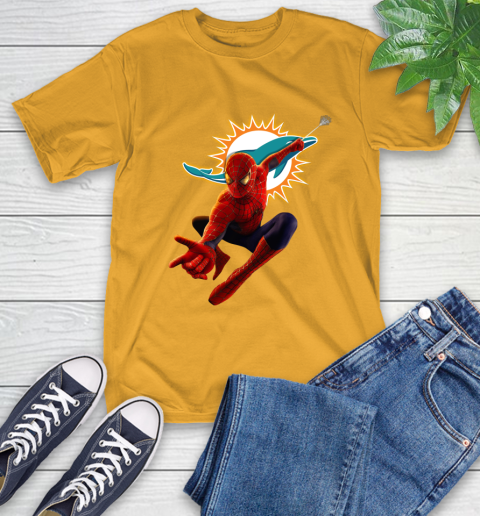 NFL Spider Man Avengers Endgame Football Miami Dolphins T-Shirt 3