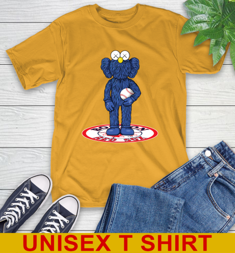MLB Baseball Boston Red Sox Kaws Bff Blue Figure Shirt T-Shirt 3