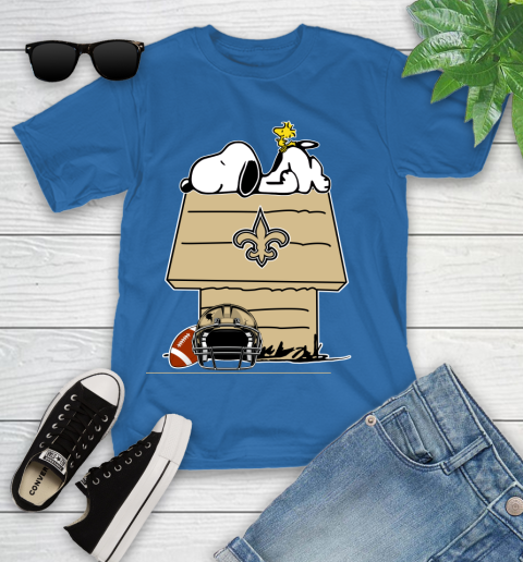 New Orleans Saints NFL Football Snoopy Woodstock The Peanuts Movie Youth T-Shirt 9