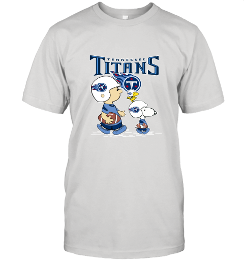 Tennessee Titans Let's Play Football Together Snoopy NFL Unisex Jersey Tee