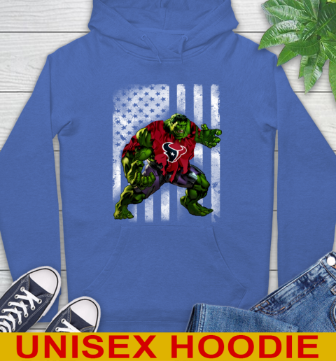 Houston Texans Hulk Marvel Avengers NFL Football American Flag Hoodie 9