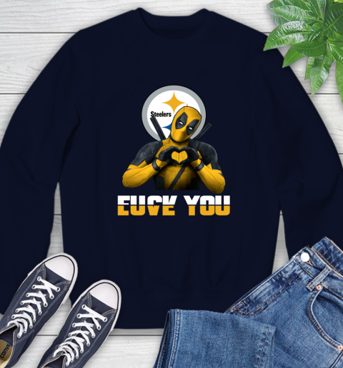 NHL Pittsburgh Steelers Deadpool Love You Fuck You Football Sports Sweatshirt 2