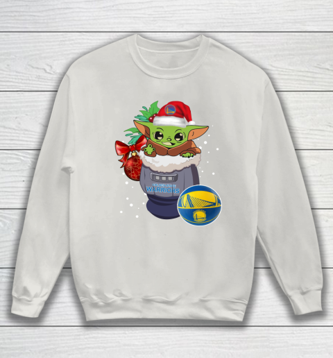 Golden State Warriors Christmas Baby Yoda Star Wars Funny Happy NBA Sweatshirt 10
