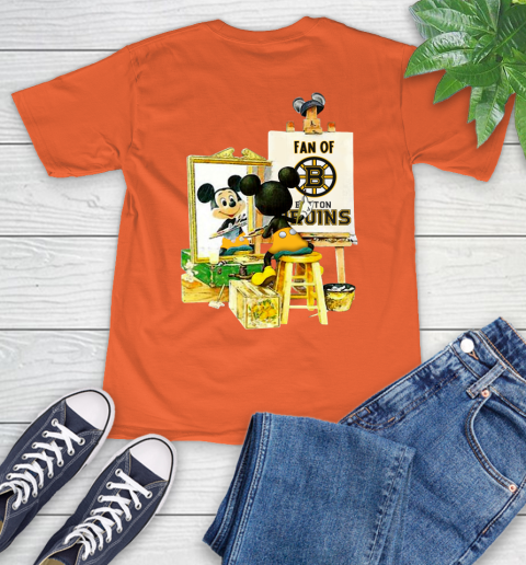 NHL Hockey Boston Bruins Mickey Drawing Shirt 4