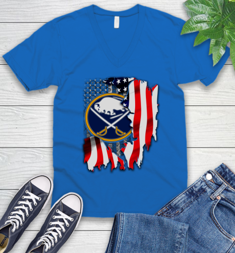 Buffalo Sabres NHL Hockey American Flag V-Neck T-Shirt 5