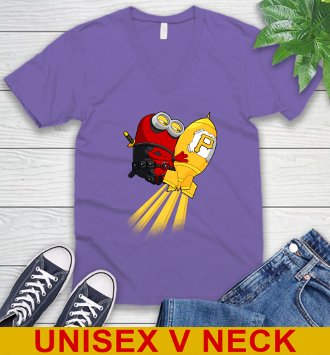 MLB Baseball Pittsburgh Pirates Deadpool Minion Marvel Shirt V-Neck T-Shirt 8