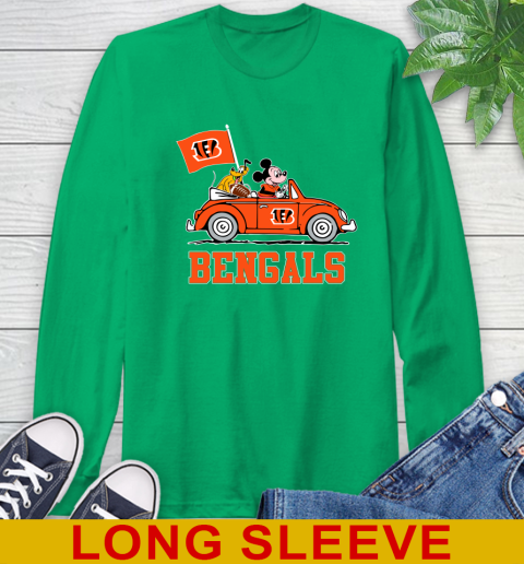 NFL Football Cincinnati Bengals Pluto Mickey Driving Disney Shirt Long Sleeve T-Shirt 7