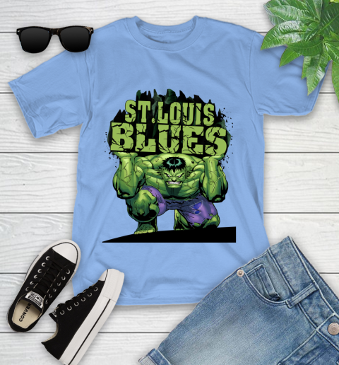 St.Louis Blues NHL Hockey Incredible Hulk Marvel Avengers Sports Youth T-Shirt 11