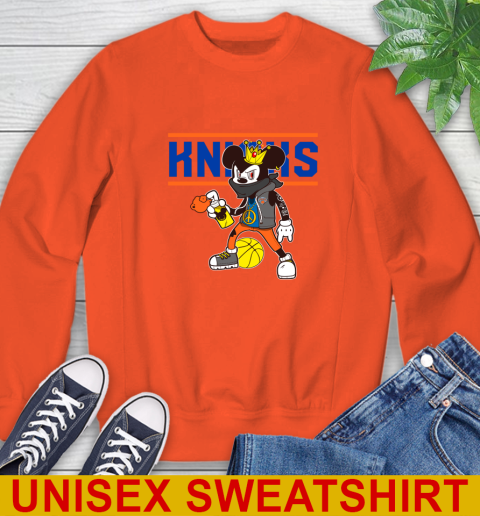New York Knicks NBA Basketball Mickey Peace Sign Sports Sweatshirt 4