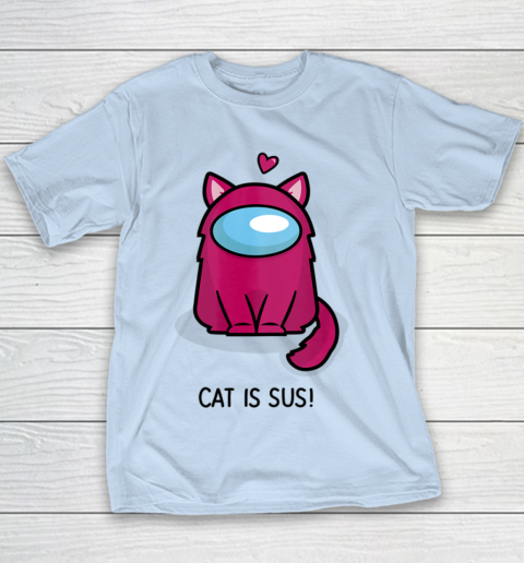 Among Us Game Shirt Cute Cat Astronaut Among me or us Nerdy Girl Gamer Youth T-Shirt 4
