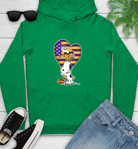 Minnesota Vikings NFL Football The Peanuts Movie Adorable Snoopy Youth Hoodie 7