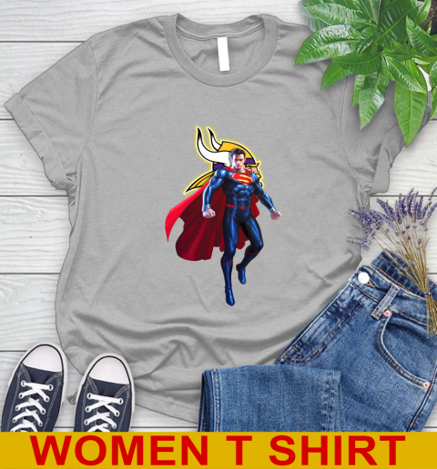 NFL Superman DC Sports Football Minnesota Vikings Women's T-Shirt 5