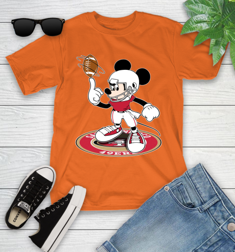 NFL Football San Francisco 49ers Cheerful Mickey Disney Shirt Youth T-Shirt 7