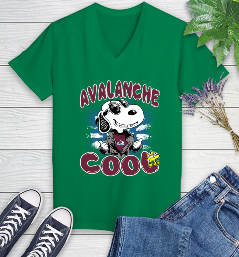 NHL Hockey Colorado Avalanche Cool Snoopy Shirt Women's V-Neck T-Shirt 4