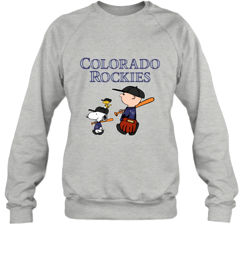 Colorado Rockies Let's Play Baseball Together Snoopy MLB Sweatshirt