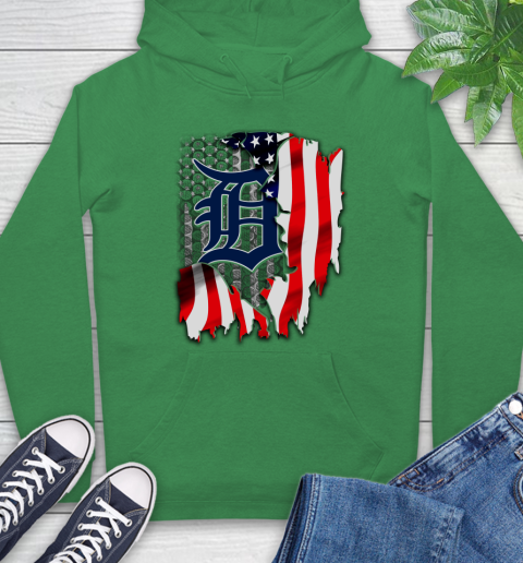 Detroit Tigers MLB Baseball American Flag Hoodie 8