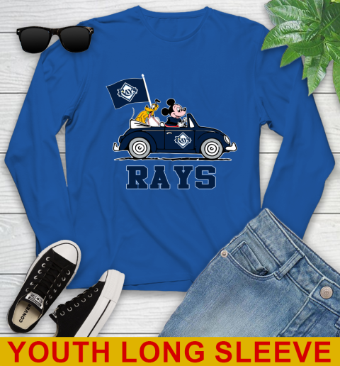 MLB Baseball Tampa Bay Rays Pluto Mickey Driving Disney Shirt Youth Long Sleeve 11 MLB Baseball Tampa Bay Rays Pluto Mickey Driving Disney Shirt Youth Long Sleeve - Image 11