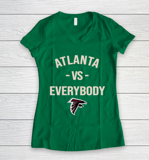 Atlanta Falcons Vs Everybody Women's V-Neck T-Shirt 3