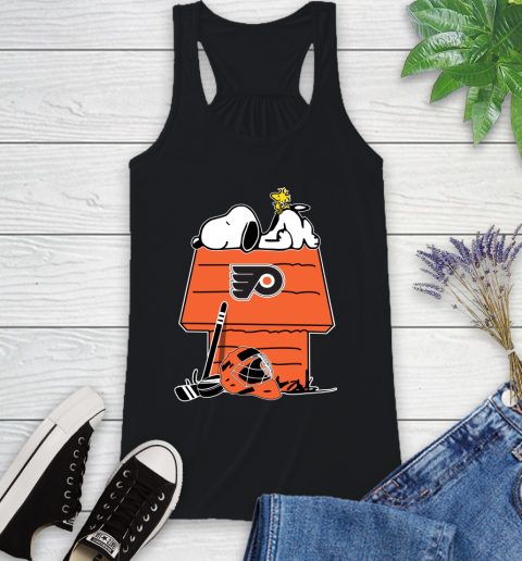 Philadelphia Flyers NHL Hockey Snoopy Woodstock The Peanuts Movie Racerback Tank 2