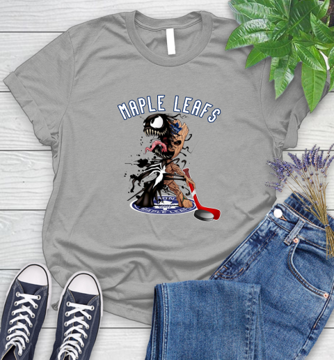 NHL Toronto Maple Leafs Hockey Venom Groot Guardians Of The Galaxy Women's T-Shirt 10
