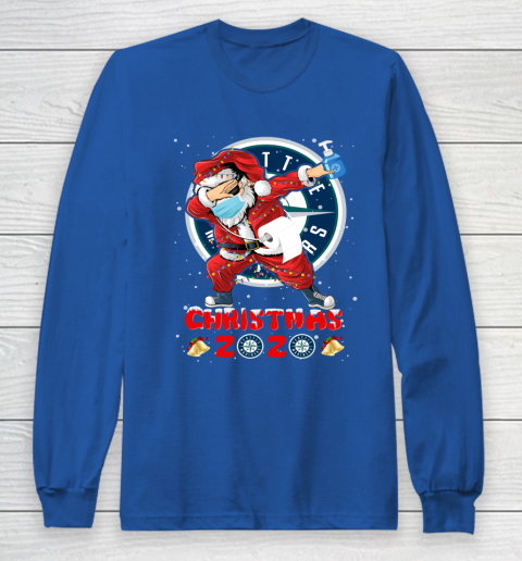Seattle Mariners Funny Santa Claus Dabbing Christmas 2020 MLB Long Sleeve T-Shirt 6