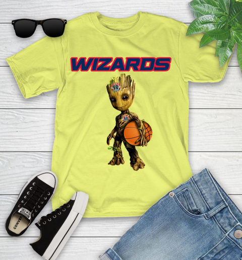 Washington Wizards NBA Basketball Groot Marvel Guardians Of The Galaxy Youth T-Shirt 8