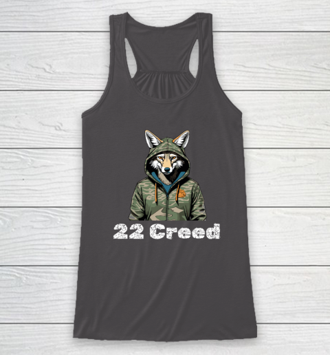 Coyote in Hood 22 Creed Graphic Hunting Racerback Tank 6