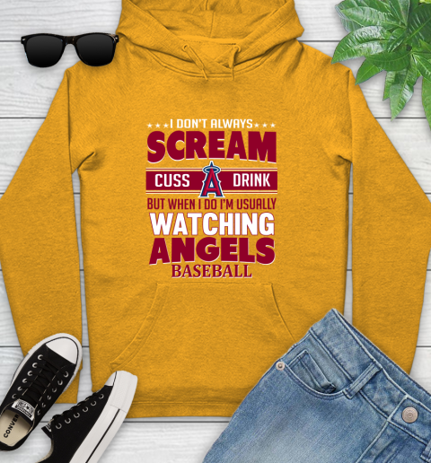 Los Angeles Angels MLB I Scream Cuss Drink When I'm Watching My Team Youth Hoodie 2
