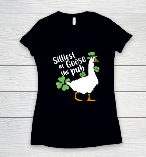 Silliest Goose At The Pub St. Patrick's Day Women's V-Neck T-Shirt