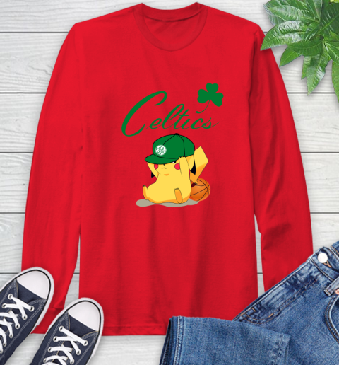 NBA Pikachu Basketball Sports Boston Celtics Long Sleeve T-Shirt 10