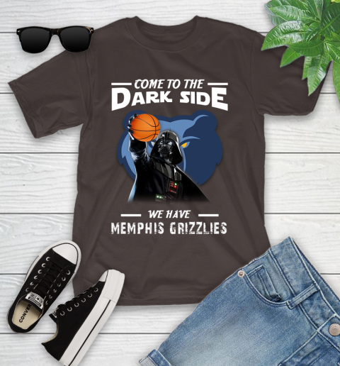 NBA Come To The Dark Side We Have Memphis Grizzlies Star Wars Darth Vader Basketball Youth T-Shirt 7