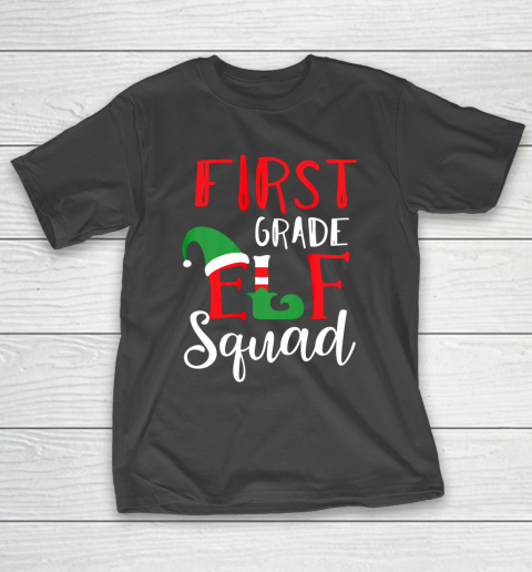 Christmas Elf Squad First Grade Teacher Top T-Shirt
