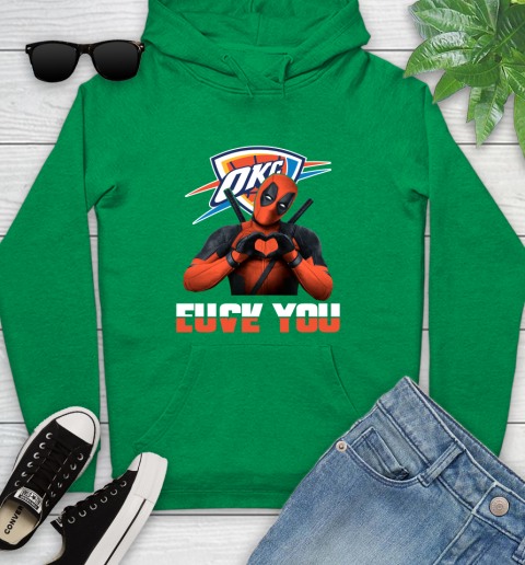 NBA Oklahoma City Thunder Deadpool Love You Fuck You Basketball Sports Youth Hoodie 9