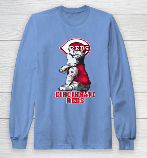 MLB Baseball My Cat Loves Cincinnati Reds Long Sleeve T-Shirt 8