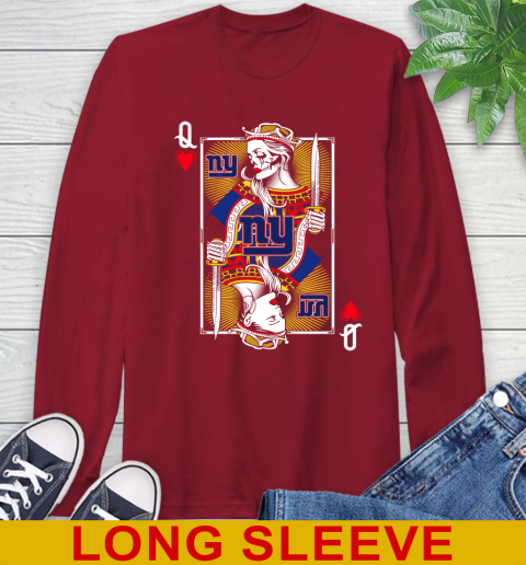 NFL Football New York Giants The Queen Of Hearts Card Shirt Long Sleeve T-Shirt 9