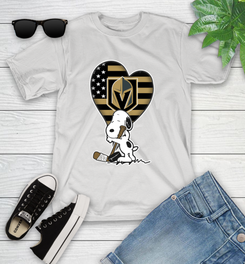 Vegas Golden Knights NHL Hockey The Peanuts Movie Adorable Snoopy Youth T-Shirt