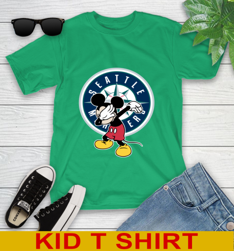 Seattle Mariners MLB Baseball Dabbing Mickey Disney Sports Youth T-Shirt 6