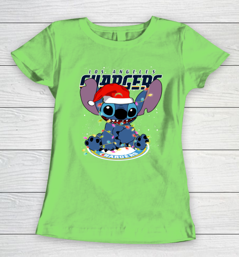Los Angeles Chargers NFL Football noel stitch Christmas Women's T-Shirt 5