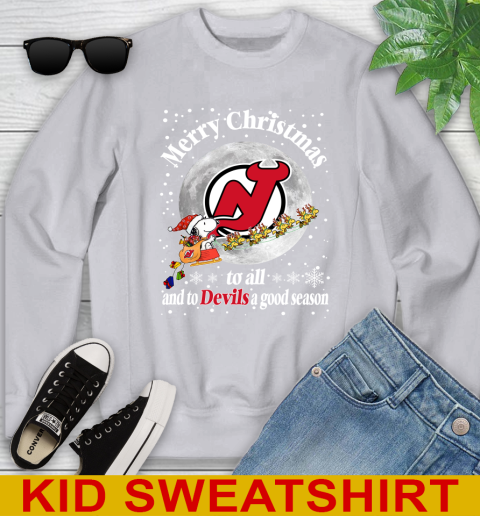 New Jersey Devils Merry Christmas To All And To Devils A Good Season NHL Hockey Sports Youth Sweatshirt 3