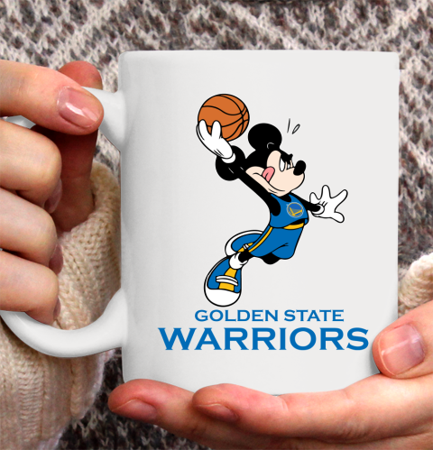 NBA Basketball Golden State Warriors Cheerful Mickey Mouse Shirt Ceramic Mug 11oz 2