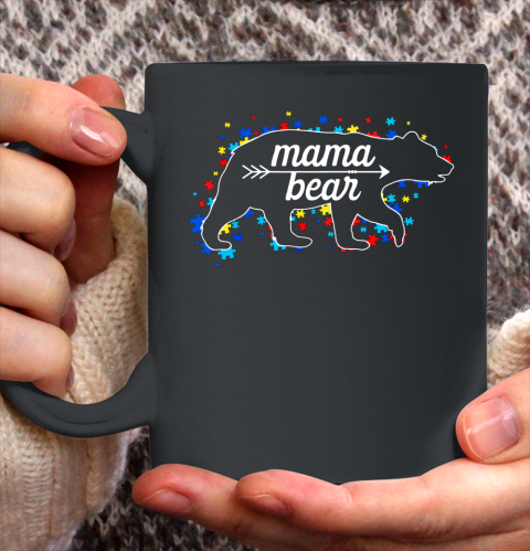 Womens Mama Bear Autism Awareness Ceramic Mug 11oz