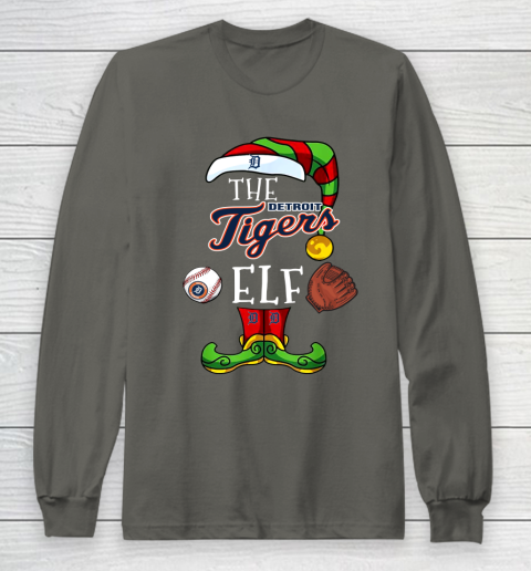 Detroit Tigers Christmas ELF Funny MLB Long Sleeve T-Shirt 5