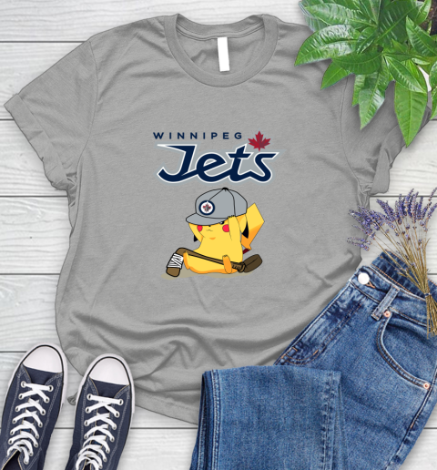 NHL Pikachu Hockey Sports Winnipeg Jets Women's T-Shirt 10