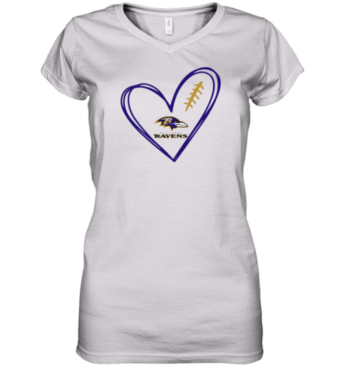 Baltimore Ravens Heart Women's V-Neck T-Shirt